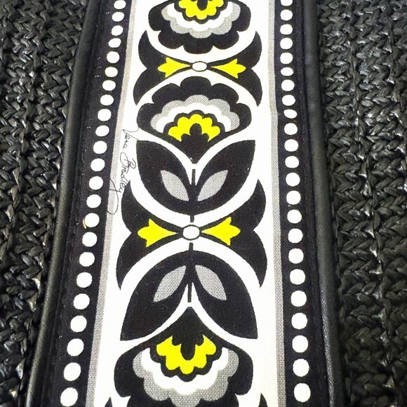 Vera Bradley Black Yellow White Magnetic Closure Handbag Bright Interior NWOT - Picture 12 of 12